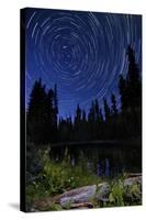 Star Trails Above Summit Lake in Lassen Volcanic National Park, California-null-Stretched Canvas