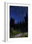 Star Trails Above Summit Lake in Lassen Volcanic National Park, California-null-Framed Premium Photographic Print