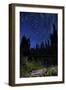 Star Trails Above Summit Lake in Lassen Volcanic National Park, California-null-Framed Photographic Print