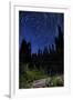 Star Trails Above Summit Lake in Lassen Volcanic National Park, California-null-Framed Photographic Print