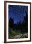 Star Trails Above Summit Lake in Lassen Volcanic National Park, California-null-Framed Photographic Print