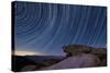 Star Trails and a Granite Rock Outcropping Overlooking Anza Borrego Desert State Park-null-Stretched Canvas