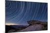 Star Trails and a Granite Rock Outcropping Overlooking Anza Borrego Desert State Park-null-Mounted Photographic Print