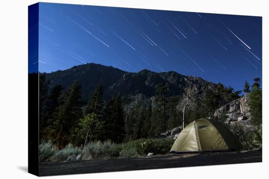 Star Trails and a Lone Tent in the Inyo National Forest, California-null-Stretched Canvas