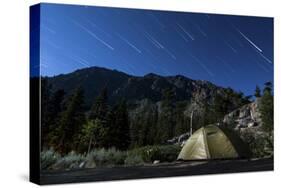 Star Trails and a Lone Tent in the Inyo National Forest, California-null-Stretched Canvas