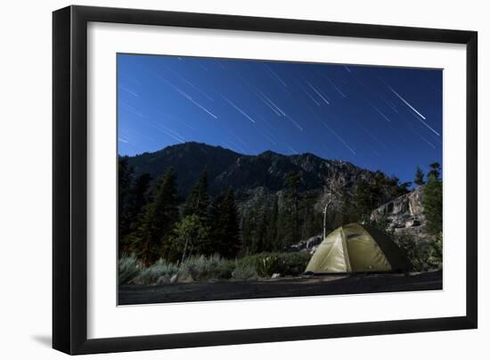 Star Trails and a Lone Tent in the Inyo National Forest, California-null-Framed Premium Photographic Print