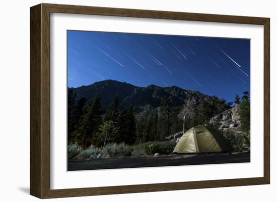 Star Trails and a Lone Tent in the Inyo National Forest, California-null-Framed Photographic Print