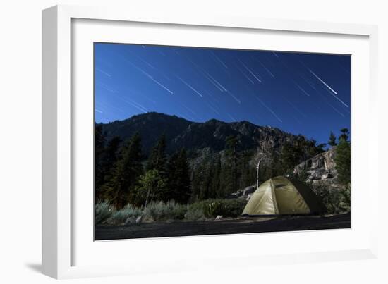 Star Trails and a Lone Tent in the Inyo National Forest, California-null-Framed Photographic Print
