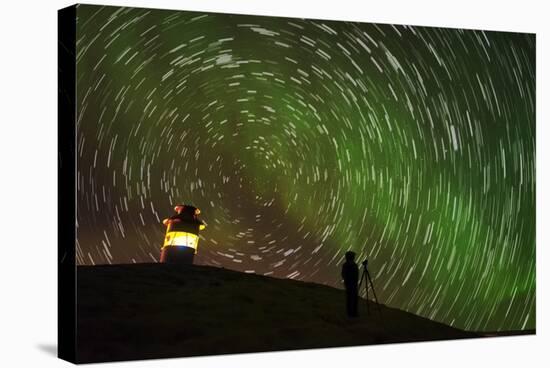 Star Trails and Aurora Borealis or Northern Lights, Iceland-Arctic-Images-Stretched Canvas