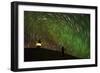 Star Trails and Aurora Borealis or Northern Lights, Iceland-Arctic-Images-Framed Photographic Print