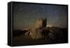 Star Trails and Large Boulders Anza Borrego Desert State Park, California-null-Framed Stretched Canvas