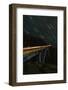 Star trails and light trails over the Big Sur's Bixby Creek Bridge near Monterey, California-David Chang-Framed Photographic Print