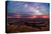 Star trails and Milky Way from Grand View point in Canyonland National Park near Moab, Utah-David Chang-Stretched Canvas