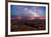 Star trails and Milky Way from Grand View point in Canyonland National Park near Moab, Utah-David Chang-Framed Photographic Print