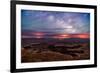 Star trails and Milky Way from Grand View point in Canyonland National Park near Moab, Utah-David Chang-Framed Photographic Print