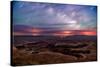 Star trails and Milky Way from Grand View point in Canyonland National Park near Moab, Utah-David Chang-Stretched Canvas