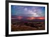 Star trails and Milky Way from Grand View point in Canyonland National Park near Moab, Utah-David Chang-Framed Photographic Print