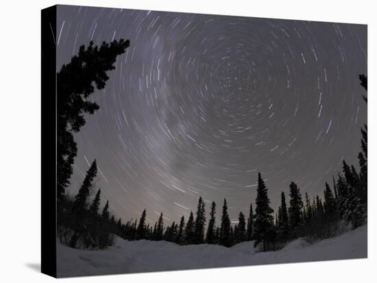 Star Trails and Milky Way-Stocktrek Images-Stretched Canvas