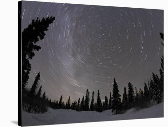 Star Trails and Milky Way-Stocktrek Images-Stretched Canvas