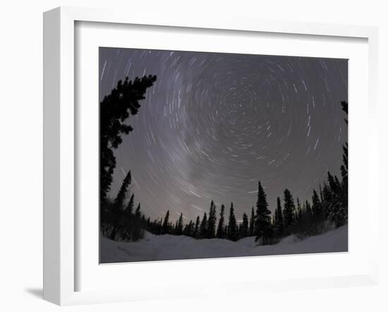 Star Trails and Milky Way-Stocktrek Images-Framed Photographic Print