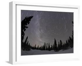 Star Trails and Milky Way-Stocktrek Images-Framed Photographic Print