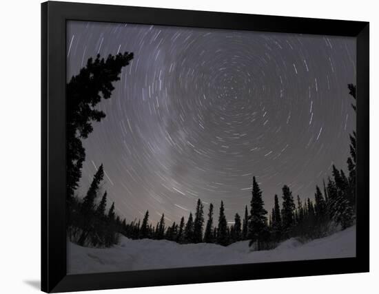 Star Trails and Milky Way-Stocktrek Images-Framed Photographic Print