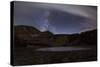 Star Trails and the Blurred Band of the Milky Way Above a Lake in the Eastern Sierra Nevada-null-Stretched Canvas