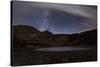 Star Trails and the Blurred Band of the Milky Way Above a Lake in the Eastern Sierra Nevada-null-Stretched Canvas