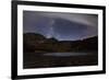 Star Trails and the Blurred Band of the Milky Way Above a Lake in the Eastern Sierra Nevada-null-Framed Photographic Print