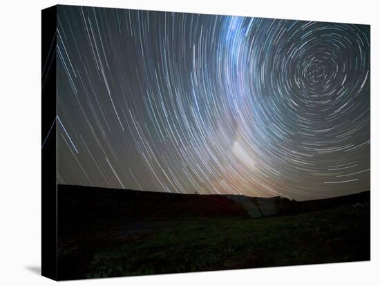Star Trails around the South Celestial Pole, Somuncura, Argentina-Stocktrek Images-Stretched Canvas