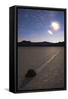 Star Trails at the Racetrack Playa in Death Valley National Park, California-null-Framed Stretched Canvas