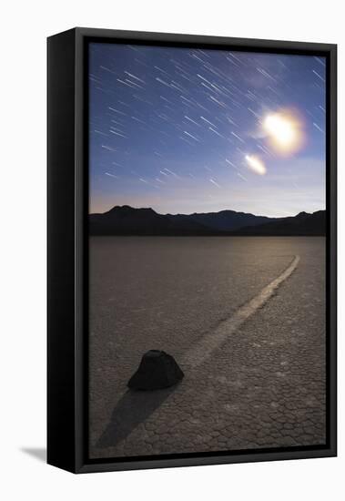 Star Trails at the Racetrack Playa in Death Valley National Park, California-null-Framed Stretched Canvas