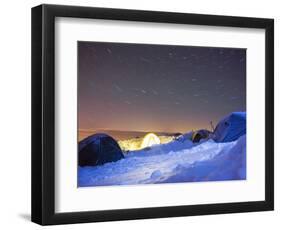 Star Trails, Camp Site at 4000M on Mont Blanc, Chamonix, French Alps, France, Europe-Christian Kober-Framed Photographic Print