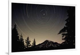 Star Trails Circle Above Mount Rainier-null-Framed Photographic Print