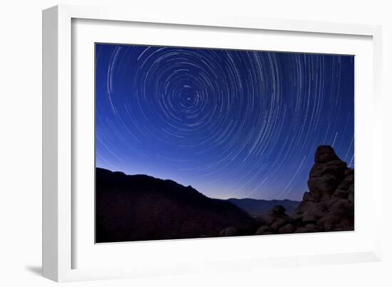 Star Trails from a Vista in Anza Borrego Desert State Park, California-null-Framed Photographic Print