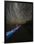 Star Trails over Bioluminescence in Waves on the Shores of the Gippsland Lakes, Australia-null-Framed Photographic Print