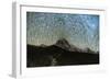 Star trails over Pumori Peak in the Himalayas, Nepal hiking to Everest Base Camp from Gorak Shep-David Chang-Framed Photographic Print