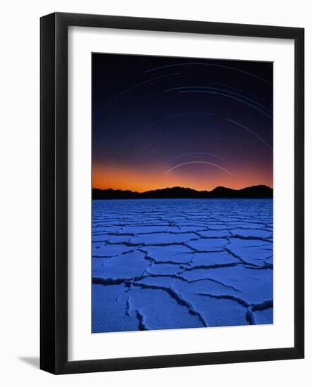 Star Trails Over Salt Pan-Bill Ross-Framed Photographic Print