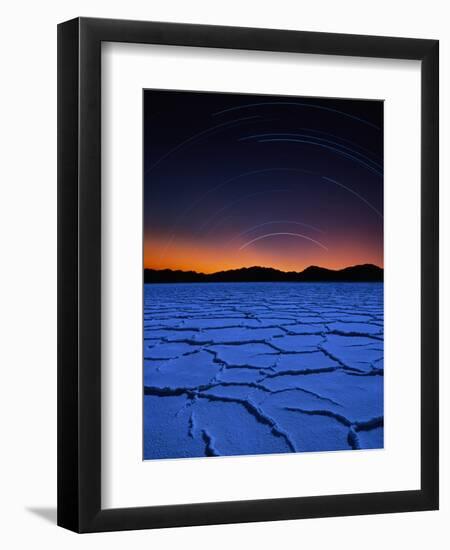 Star Trails Over Salt Pan-Bill Ross-Framed Photographic Print