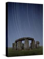 Star Trails Over Stonehenge-David Parker-Stretched Canvas