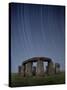 Star Trails Over Stonehenge-David Parker-Stretched Canvas