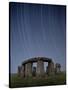 Star Trails Over Stonehenge-David Parker-Stretched Canvas