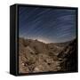 Star Trails over the Rugged Canyon in Anza Borrego Desert State Park, California-null-Framed Stretched Canvas
