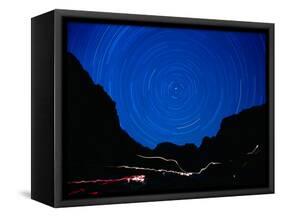 Star Trails withMountains at Night-Amy And Chuck Wiley/wales-Framed Stretched Canvas