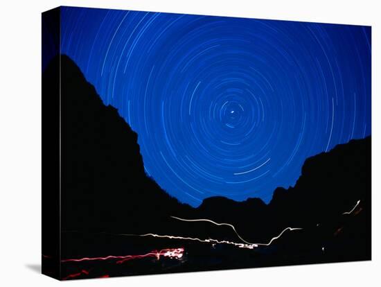 Star Trails withMountains at Night-Amy And Chuck Wiley/wales-Stretched Canvas