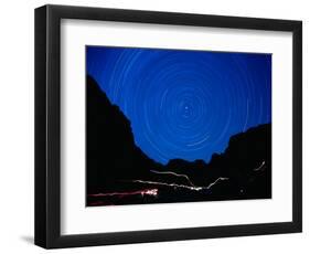 Star Trails withMountains at Night-Amy And Chuck Wiley/wales-Framed Photographic Print