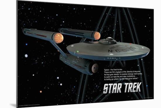 Star Trek - Enterprise Ship - Space the Final Frontier-null-Mounted Poster