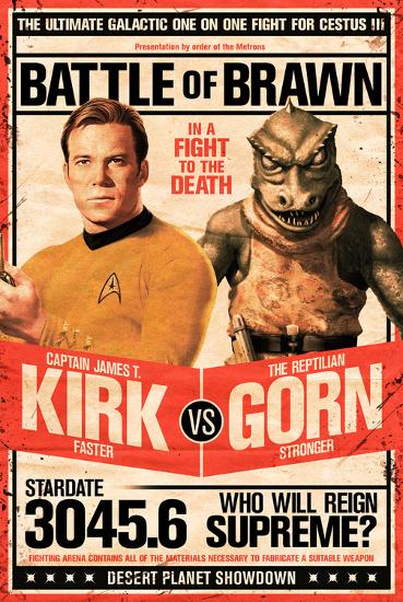 Star Trek- Kirk vs Gorn Stardate 3045.6-null-Lamina Framed Poster