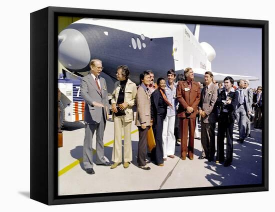 Star Trek Television Cast Members at the Roll Out of the Space Shuttle Prototype Enterprise-null-Framed Stretched Canvas