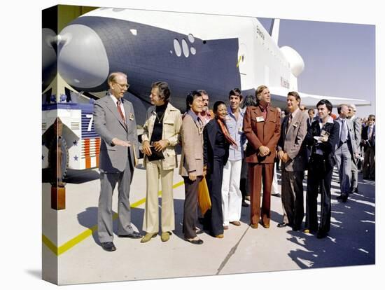 Star Trek Television Cast Members at the Roll Out of the Space Shuttle Prototype Enterprise-null-Stretched Canvas